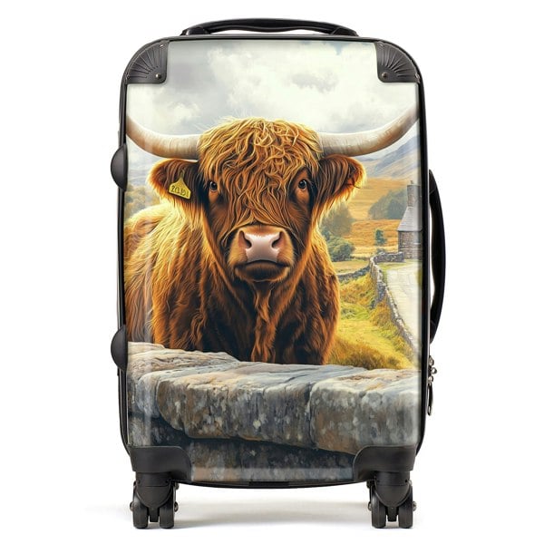 Warren Reed Scottish Highland Cow Suitcase