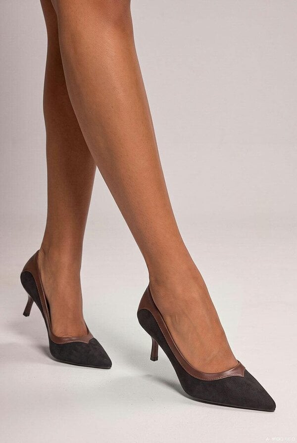 Goddiva Pointed Toe Women’s Stiletto Kitten Heels - Black by Goddiva
