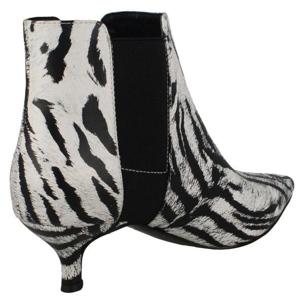 Spot On Ladies Spot On Animal Print Ankle Boots F51118