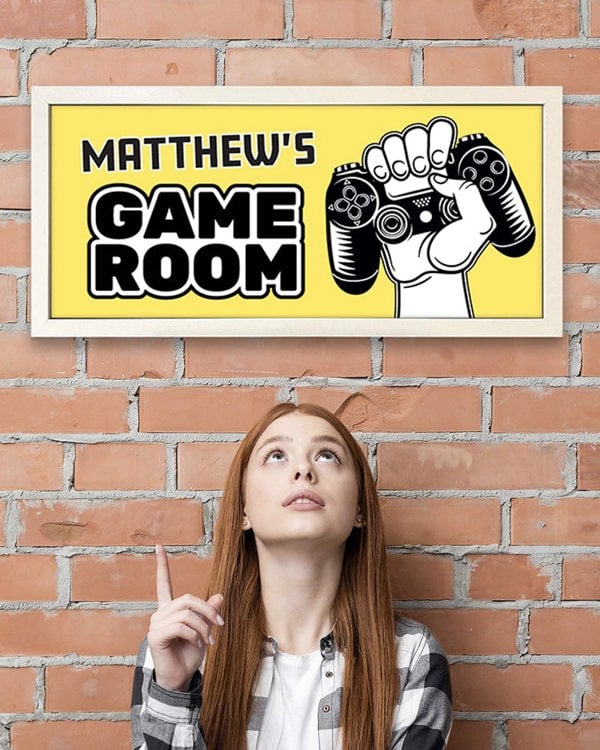 Personalised Kids Game Room Wall Art - Framed Console-Inspired Print