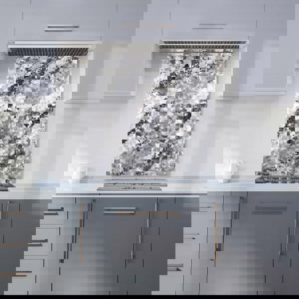 Warren Reed - Designer Silver And Black Quartz Effect Kitchen Splashback
