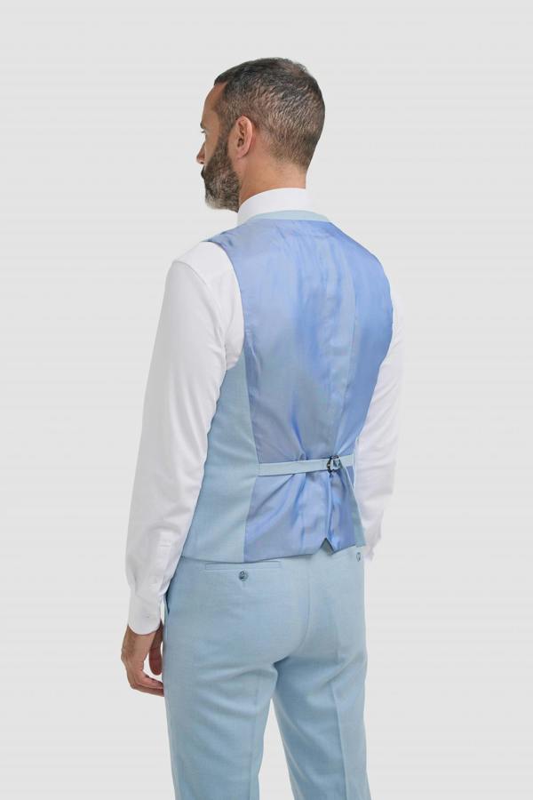 House of Cavani Malibu - Men's Sky Blue Textured 3 Piece Suit