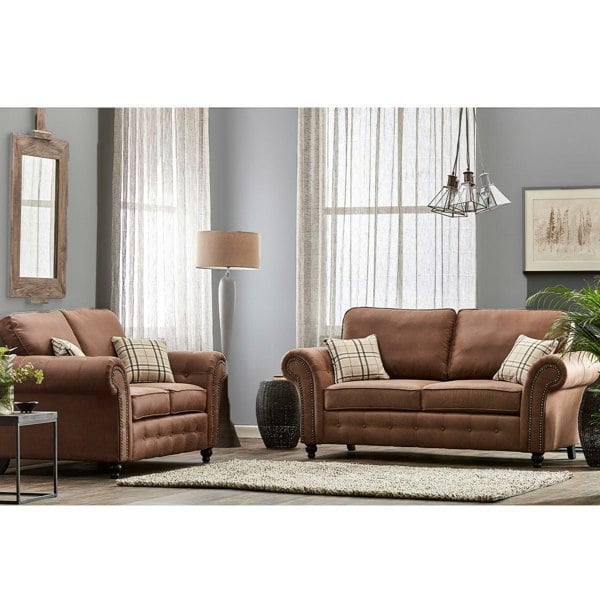 Oakland Chesterfield Leather Sofa Suite 3 + 2