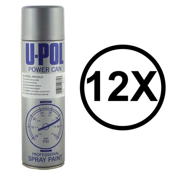 U-POL 12x Upol Power Can Steel Wheels Spray Paint 500ml