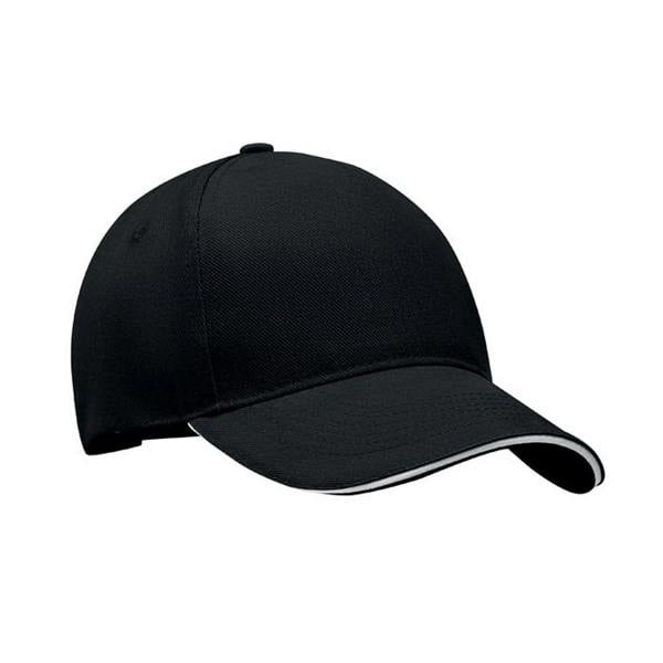 MidOcean Singa 5 Panel Baseball Cap - White/Black - 
