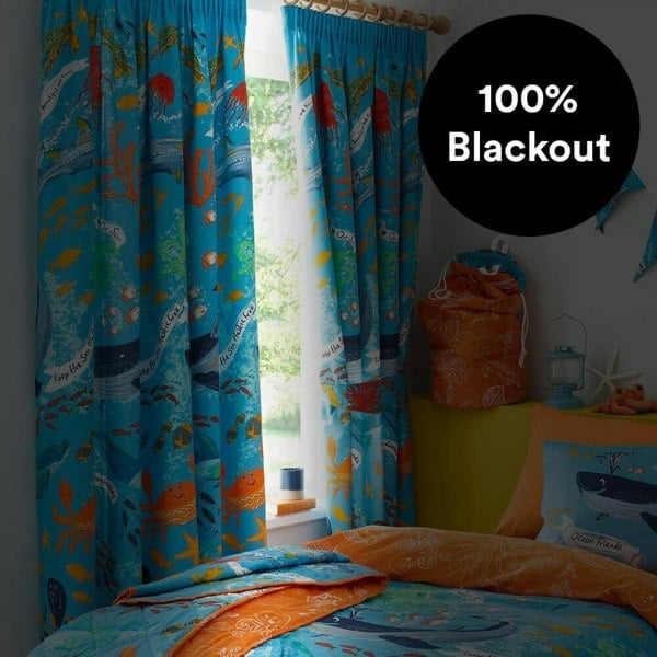 Ocean Friends Thermal Blackout Curtains Curtains - Happy Linen Company