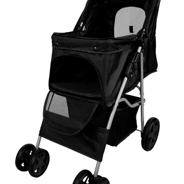 Monstershop Pet Stroller with Rain Cover – Black