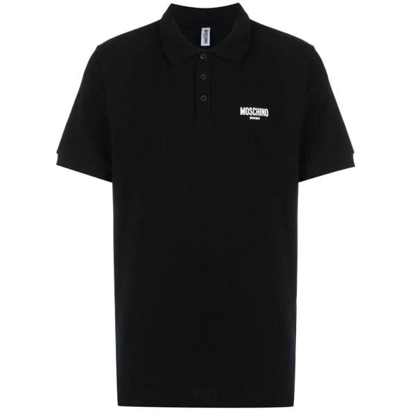 Moschino Unisex Adult Logo Cotton Polo Shirt - Black - 