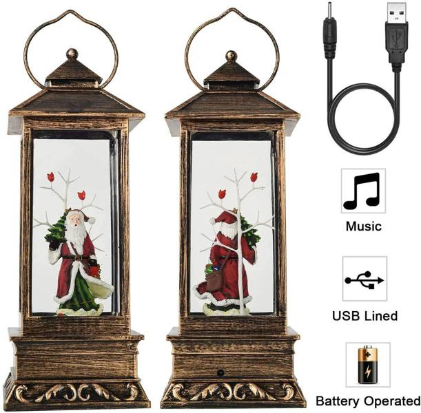 25cm Christmas Festive Nativity LED Lantern with Glitter, Plastic, Multi Colour, Hanging Decor image 3