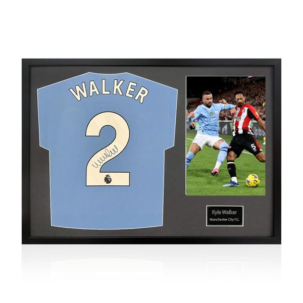 Kyle Walker Signed Manchester City Shirt Classic Frame