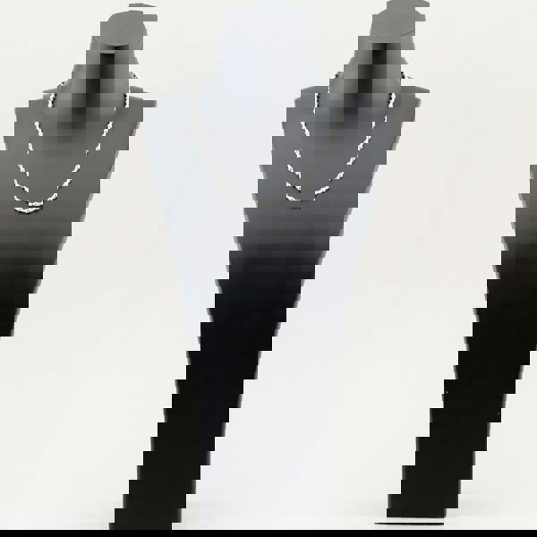 T. H. Baker Argentium Silver 17.7 Inch Fancy Ball Chain Necklace ARG-943024-17.7