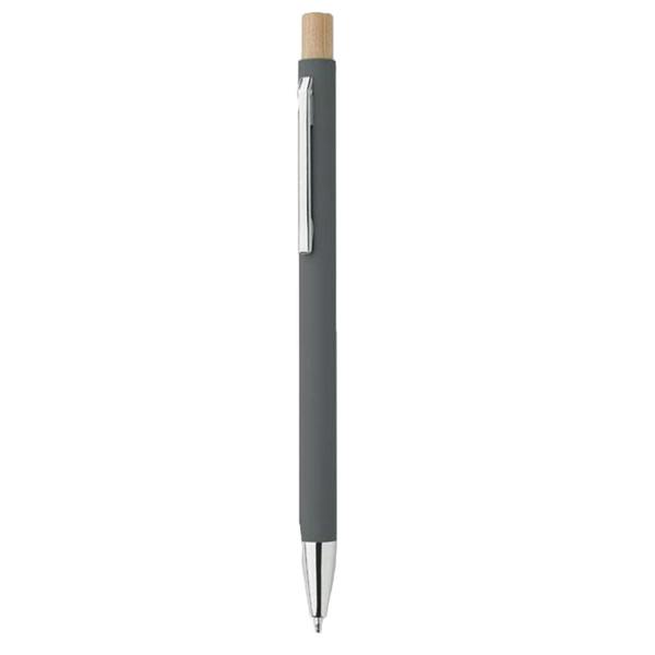 MidOcean Bergamo Recycled Aluminium Ballpoint Pen - Stone Grey - 