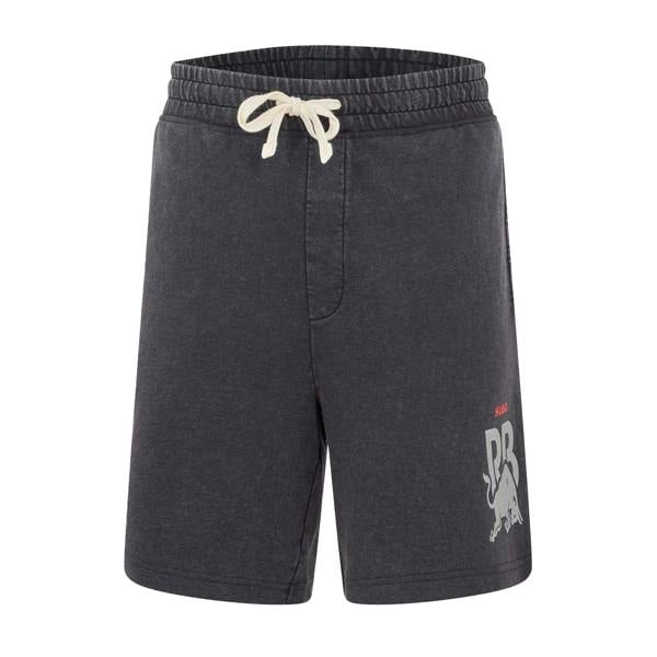Hugo Mens Washed Elasticated Waist Relaxed Fit Sweat Shorts - Black - 