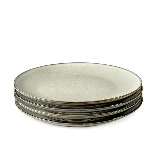 Scandi Home Fika 12-Piece Ceramic Tableware Set, Oatmeal Reactive Glaze