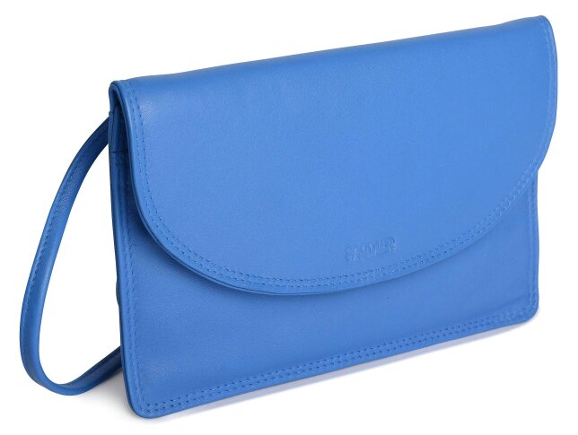 SADDLER ISABELLE Leather Slimline Crossbody Bag - Adjustable Strap, Multiple Pockets, Magnetic Closure - RFID Protected - Electric Blue