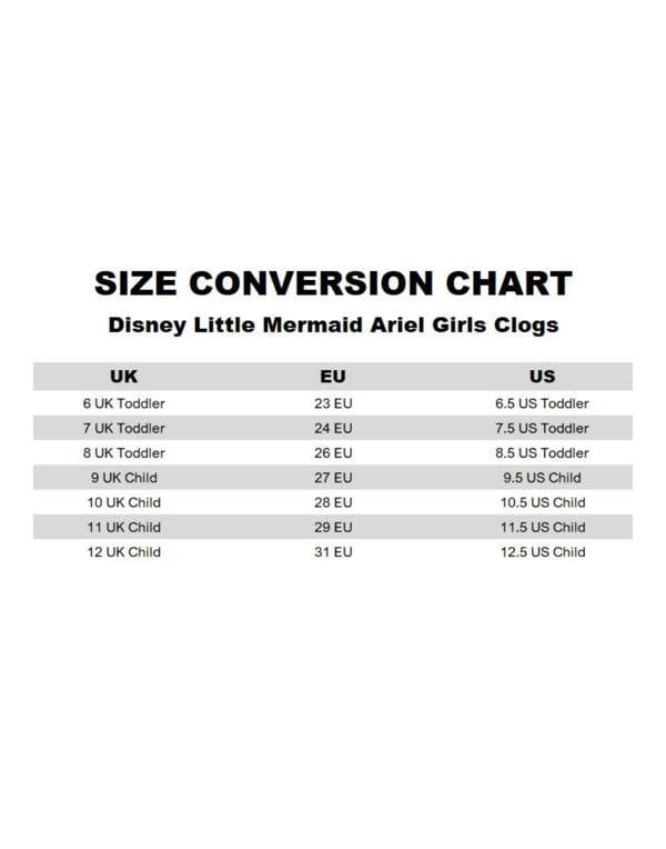 Disney The Little Mermaid Girls Blue Ariel Clogs