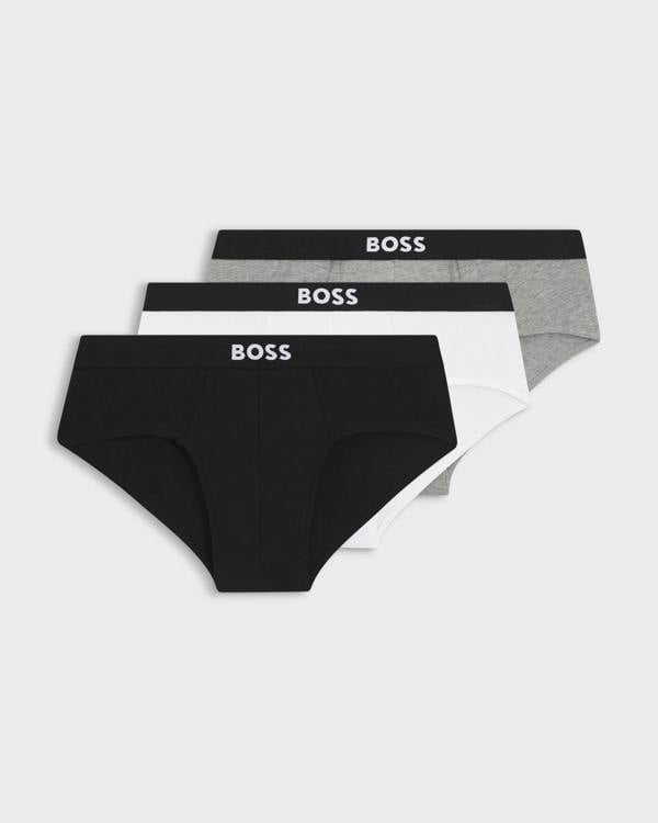 BOSS Orange Three - Pack Low - Rise Briefs in Stretch Cotton - Assorted Pre - Pack 999 | CHO | Designer Mens,Underwear & Socks,Underwear,Mens,Underwear & Socks