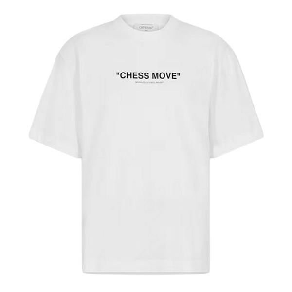 Off White Mens Chess Move Casual T-Shirt - White/Black - 