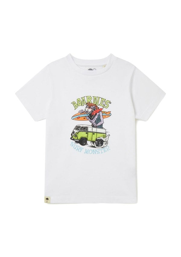 BOARDIES Surf Monster White Kids T-Shirt