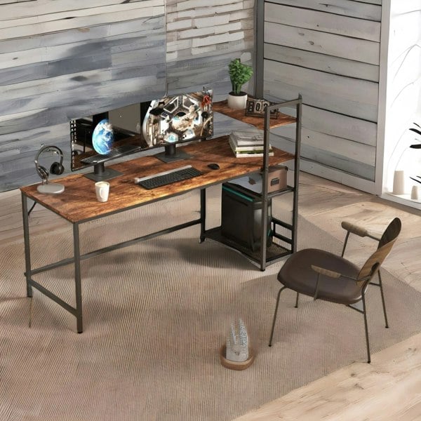 Rafaelo Mobilia Industrial 4 Tier Writing Desk 160CM Wide