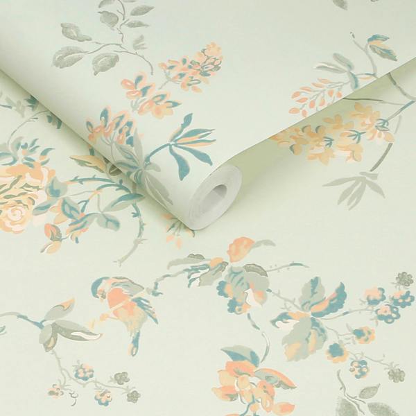 Cath Kidston Birds and Roses Sage Wallpaper