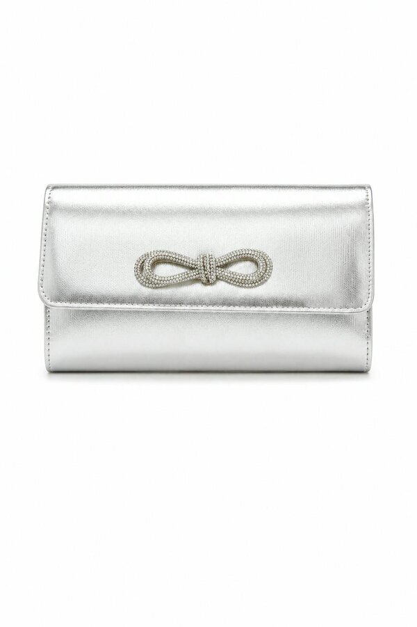 Love Lemonade Crystal Sassy Bow Bag Silver