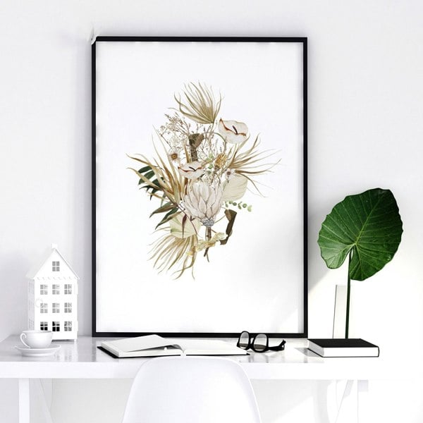 Framed print for bathroom | set of 3 Earth toned Botanical wall prints