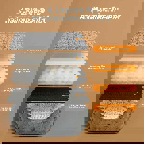 Skylos Pet Dog Cat Calming Bed Comfy Puppy Fluffy Cushion Plush Washable Large