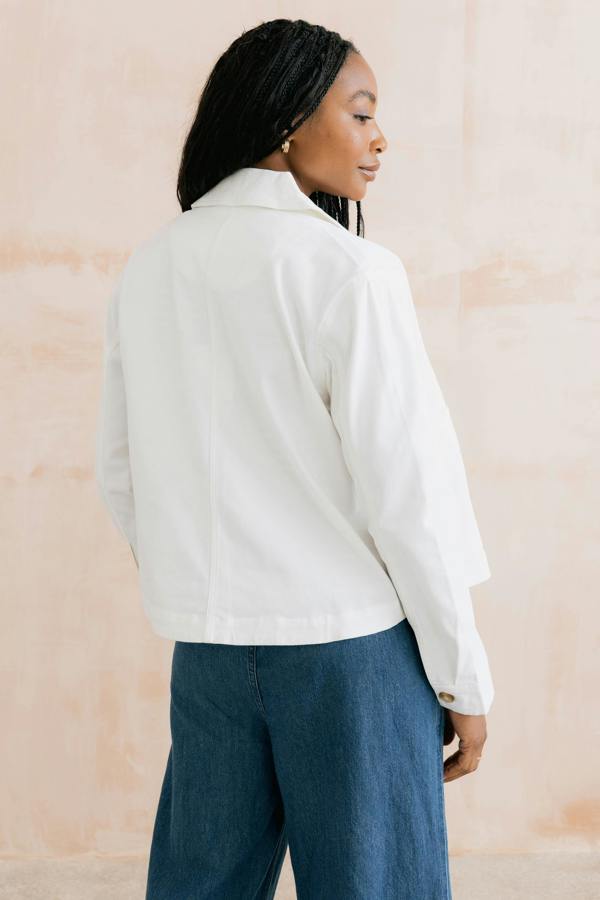 Lily & Me Effie Stretch Cotton Twill Jacket White
