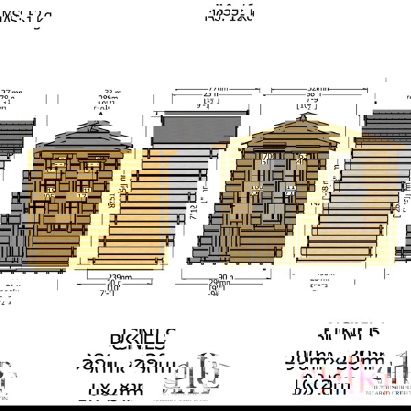 Shire 10x8 bucknells log cabin 28mm Cladding