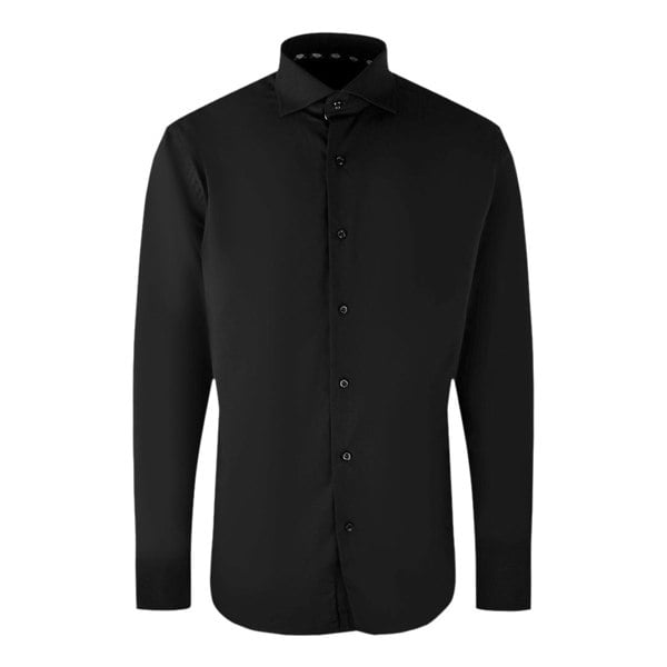 Aquascutum Plain Long Sleeve Black Shirt XS