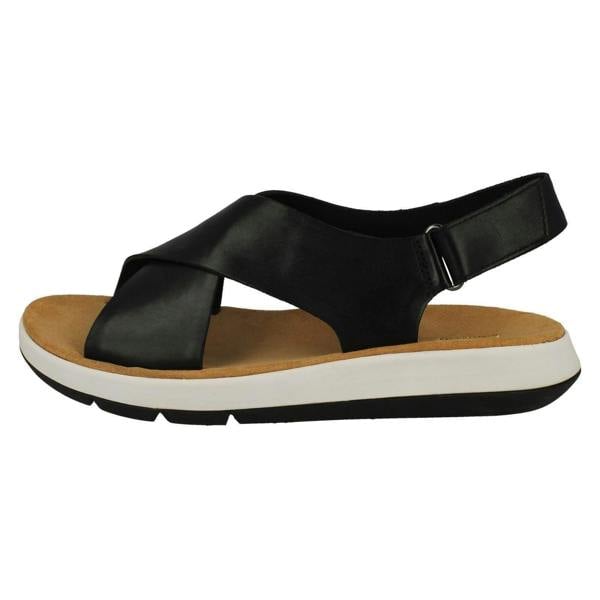 Clarks Ladies Clarks Unstructured Cross Detailed Wedge Heel Sandals Jemsa Cross