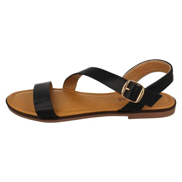 Savannah Ladies Savannah Flat Y Strap Mule Sandal with Buckle F00443