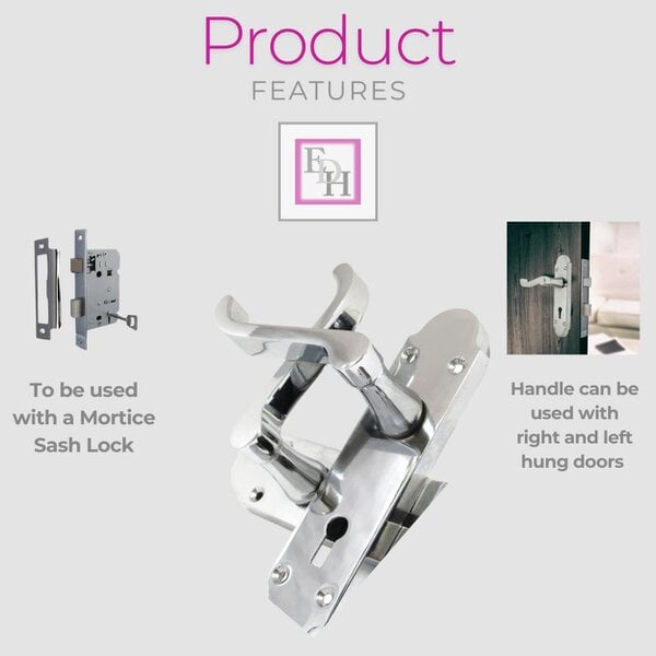 EDH Door Hardware Epsom Door Handles x1 – Chrome Internal Lever Handles for Interior Doors