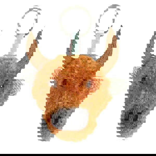 Earth Squared Highland Cow Fluffy Keyring with Tweed Ears