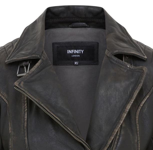 Infinity Leather Womens Black Leather Brando Biker Jacket -  Finnsnes