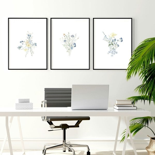 Wall Decorating Ideas For Office | Set of 3 wall art prints