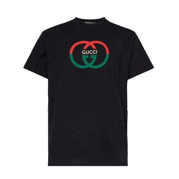 Gucci Interlocking 'G' Print Oversized T-Shirt   in  Black