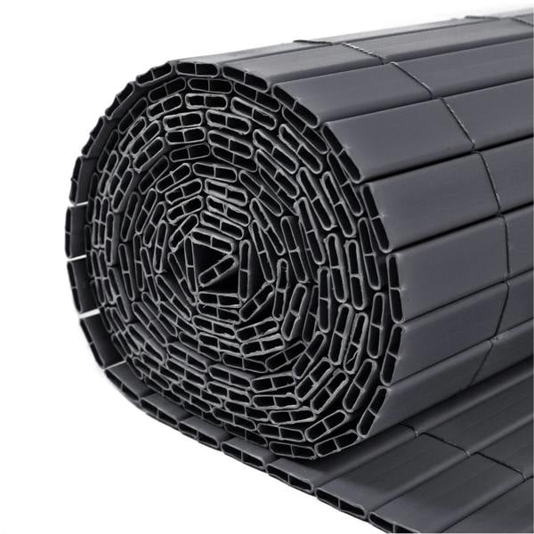 Artificial PVC Bamboo Screening Fence 4m - Grey - Evergreenery