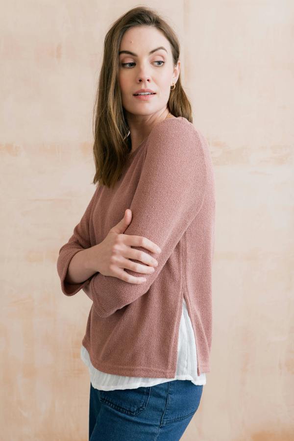 Olive Shirt Jumper Soft Pink