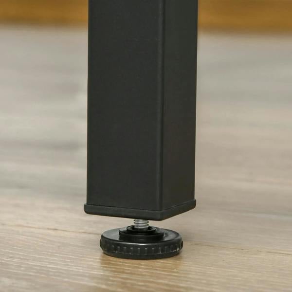 Black stool leg with round adjustable leveling foot