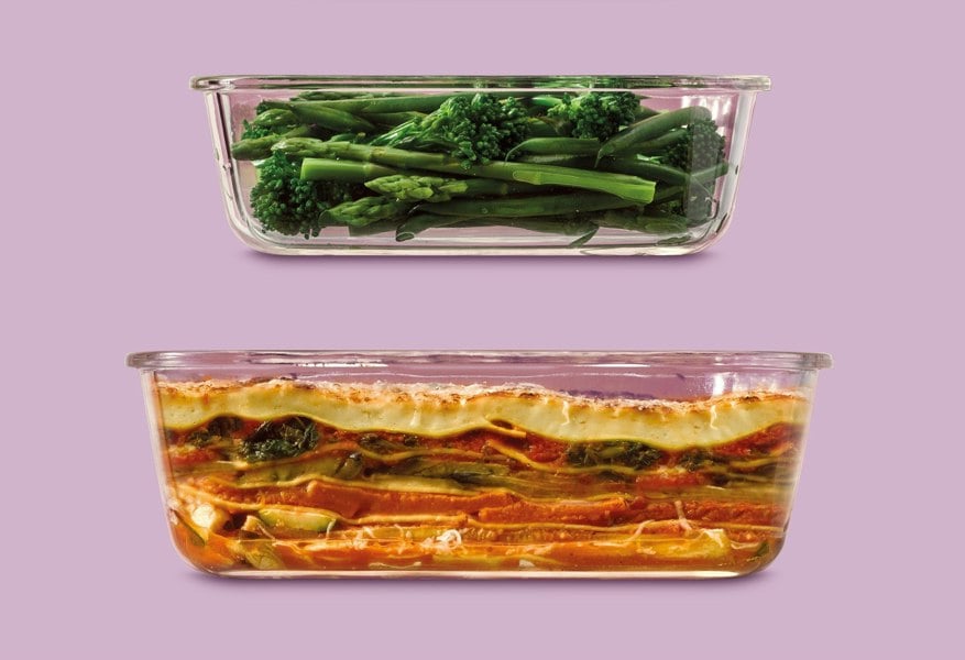 LocknLock Ovenglass Square Food Containers with Lids, 5 x 500ml