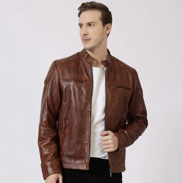 Leather Biker Jacket Thomas Tan 6883 2