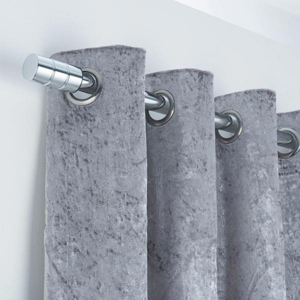 A.Unique Home Plain Barrel Extendable Curtain Pole (25/28mm) (Nickel,70cm - 120cm)