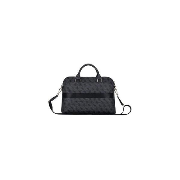 Guess 4G Triangle Logo Zipper Pocket 15" Laptop Bag Black - GUCB15P4DPTK