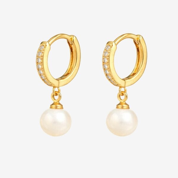 Uchi & Soto Shinju Gold Pearl Hoops