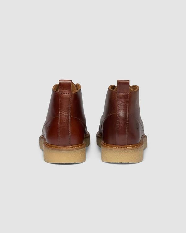 Oliver Sweeney Xixona Mens Leather Moccasin Boots - Dark Tan/Gum | CHO | Designer Mens Short Boots