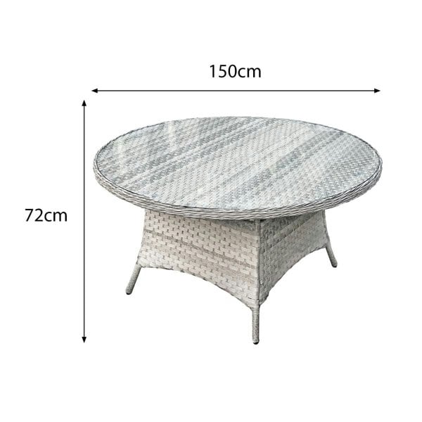 Oseasons Knightsbridge XL Rattan 6 Seat Dining Set in Dove Grey