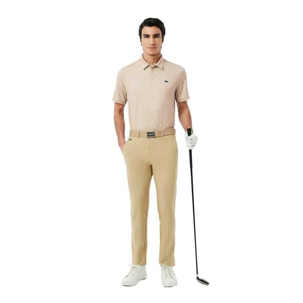 Lacoste Mens UV Protection Regular Golf Polo Shirt - Beige - 