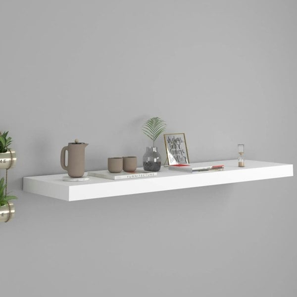 Berkfield Floating Wall Shelf White 90x23.5x3.8 cm MDF